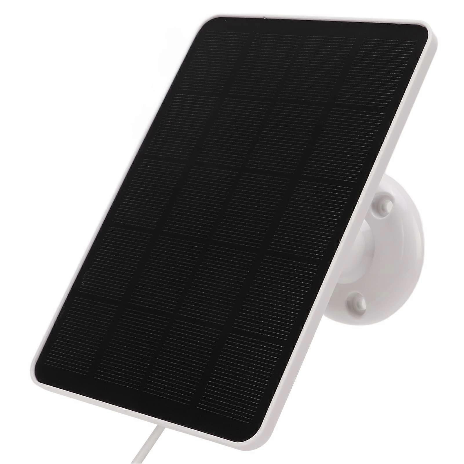 Solar Panel for Security Camera 4W 5V Weatherproof with USB Cable and 360° Adjustable Mount White
