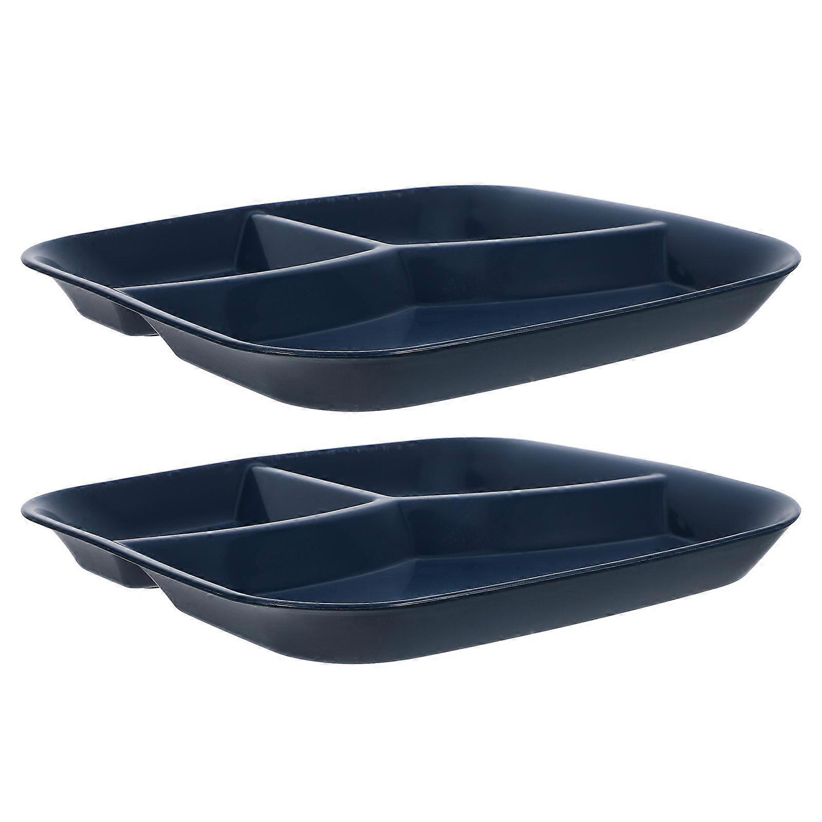 Divided Plate 2Pcs Food Serving Tray for Home Tableware