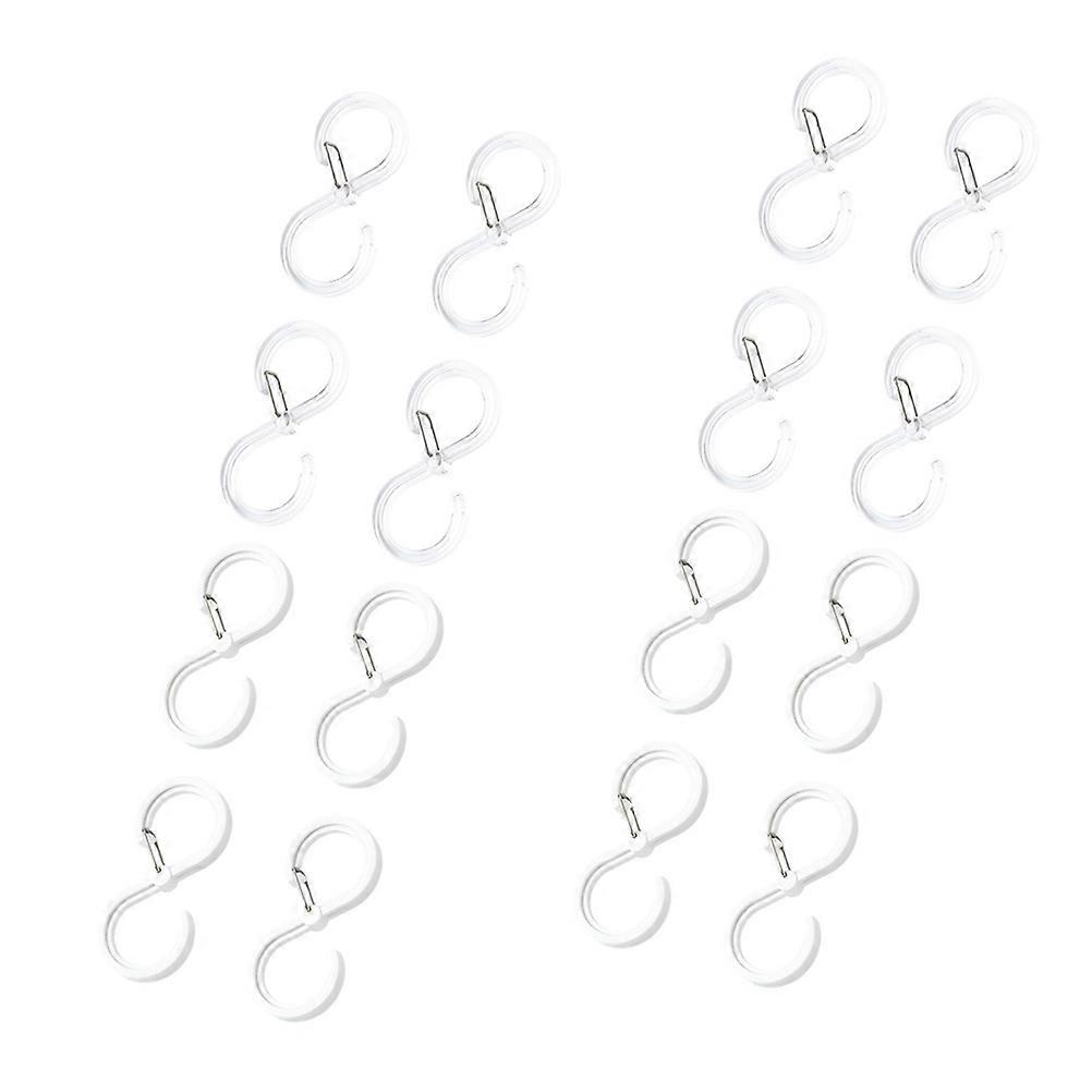 Bathroom Shower Curtain Hook S-Shaped Curtain Locking Hanger 32Pcs