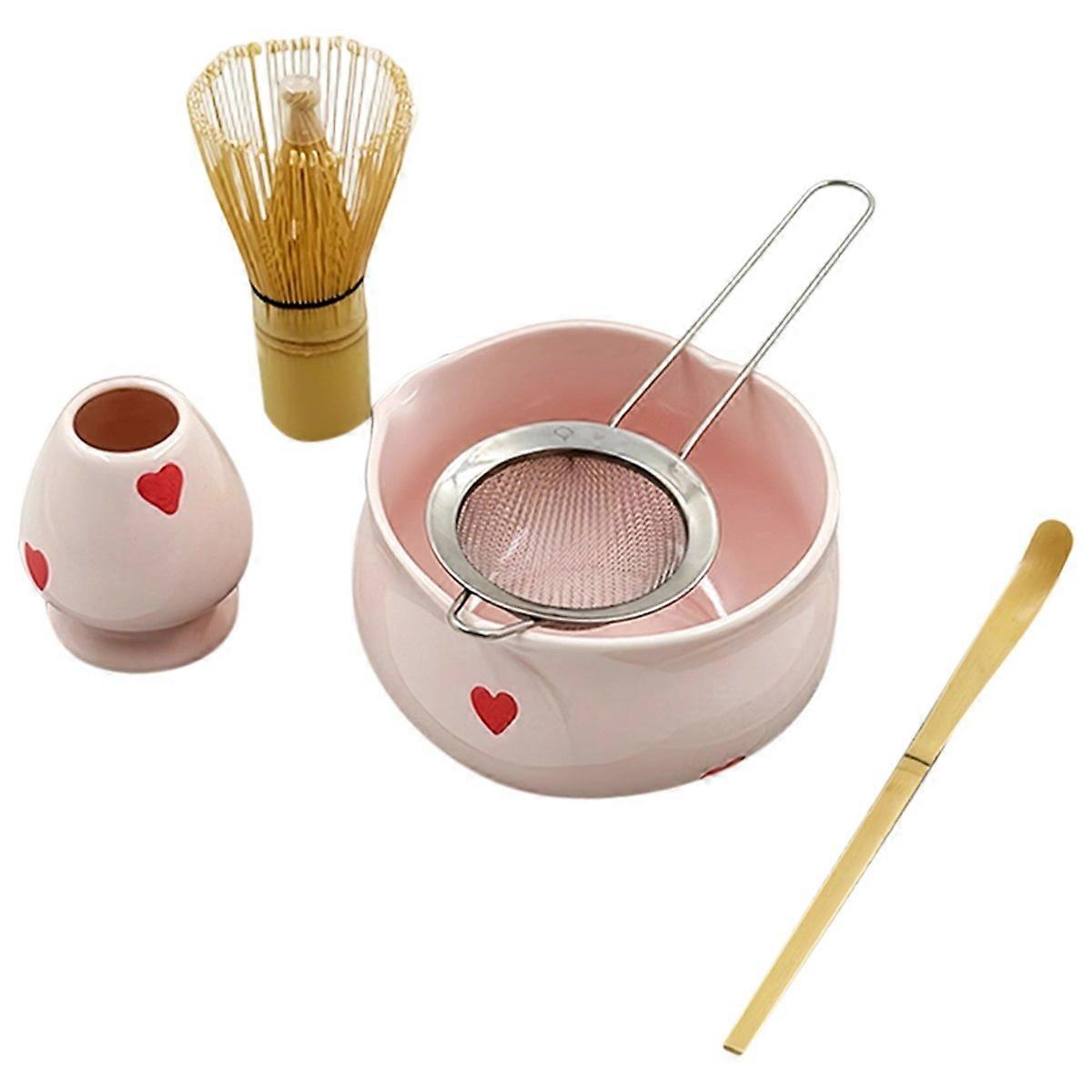 Pink Heart Decal Ceramic Matcha Set
Bamboo Scoop