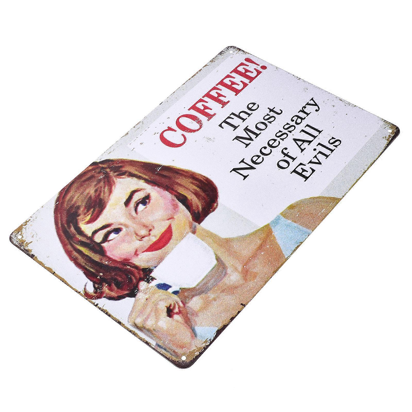 Vintage Tin Signs Wall Art Iron Material Rectangle Shape Bar Decor 1Pack