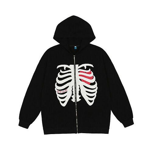 Scheletro Zip Up Felpa con cappuccio per donna Uomini Skeleton Jackets Autunno Primavera Felpa