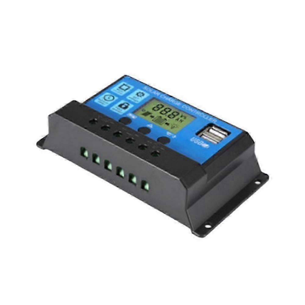 LCD Solar Panel Battery Regulator Charge Controller Dual USB 12V/24V 30A