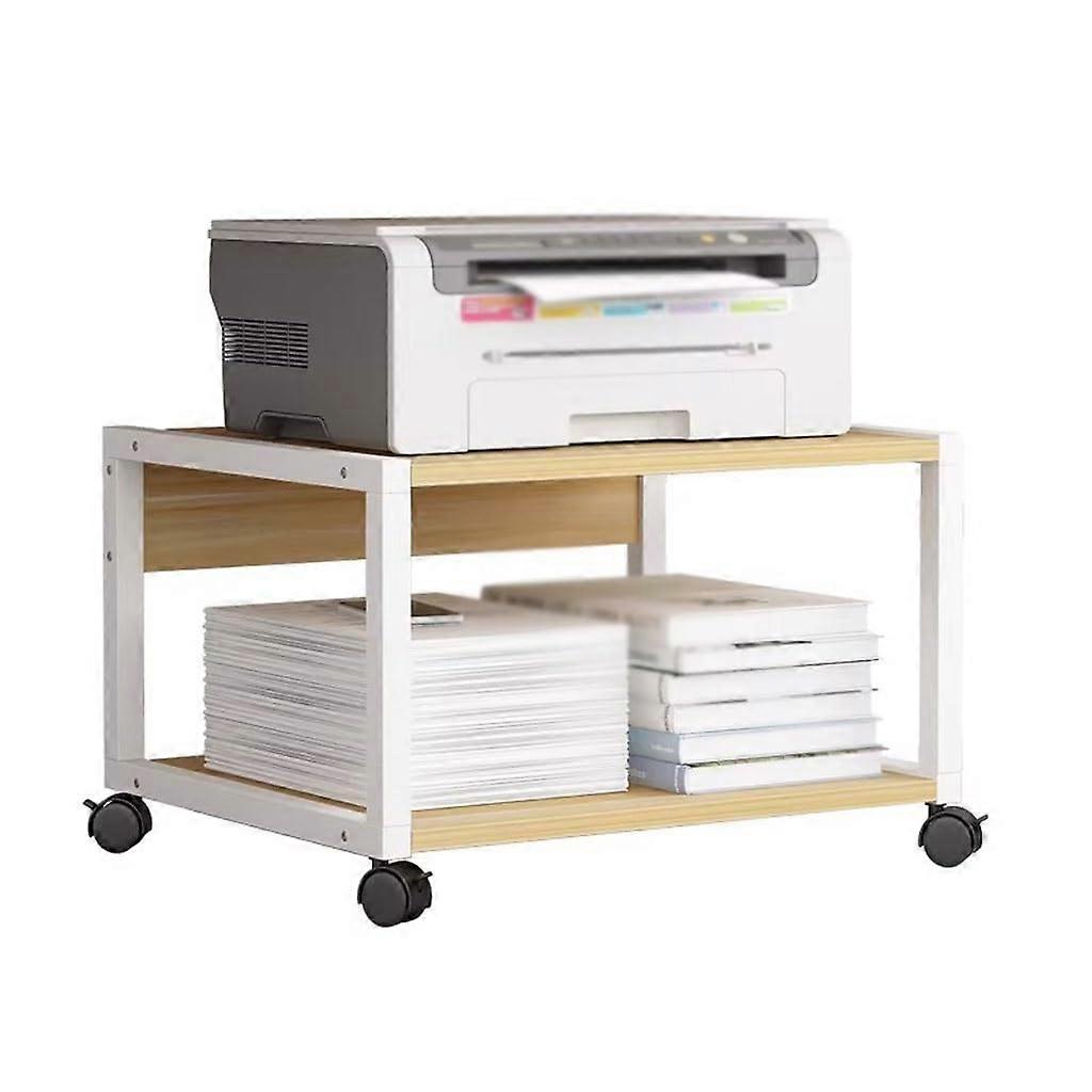 Printer Stand with Compact Storage and Easy Mobility, Small Office Printer Table and File Rack