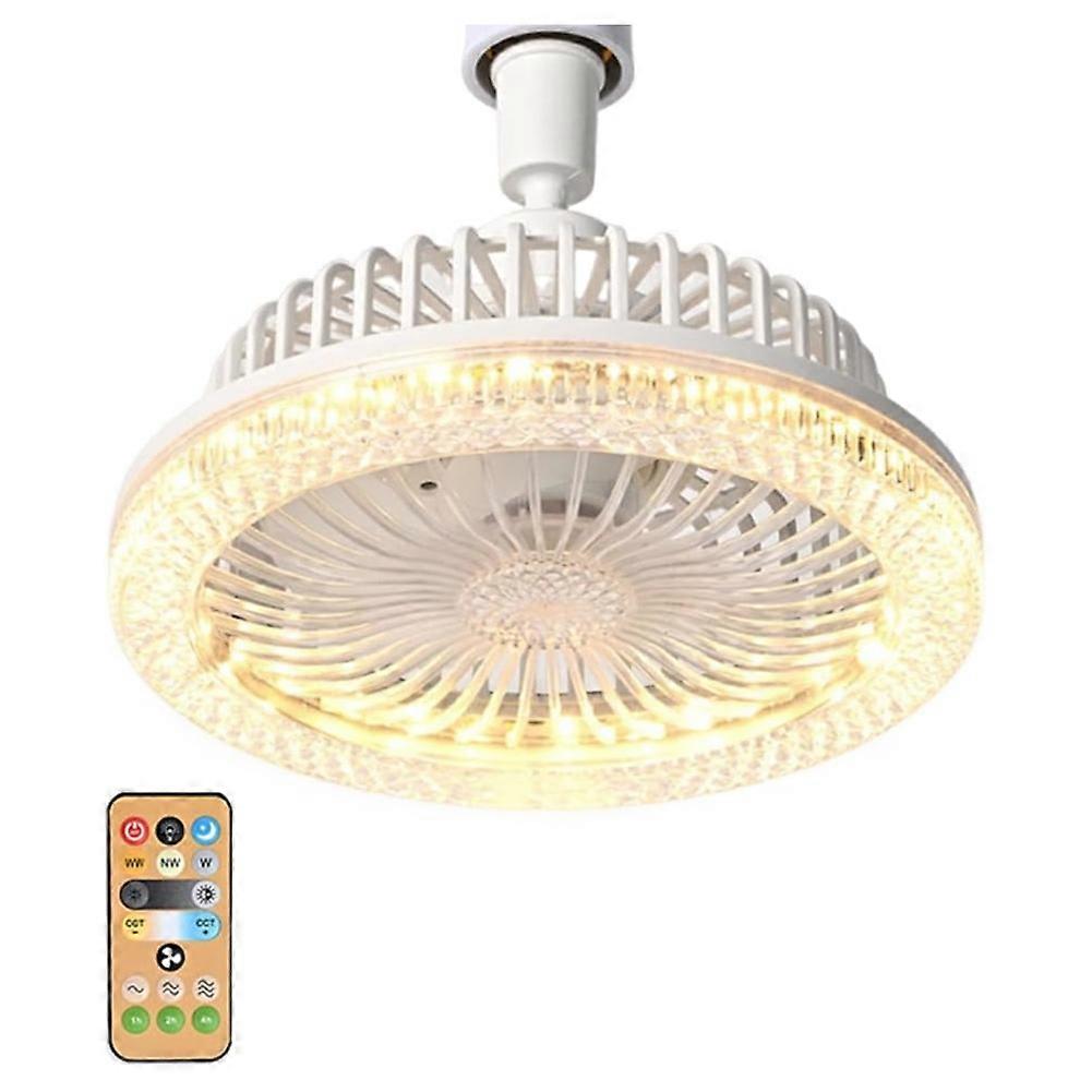 Smart Remote Control Ceiling Fan with LED Lighting Ceiling Fan with Lights Remote Control E27 Converter Base
