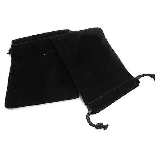 Black Drawstring Storage Bag Pouch for Small Items 10Pcs Set
