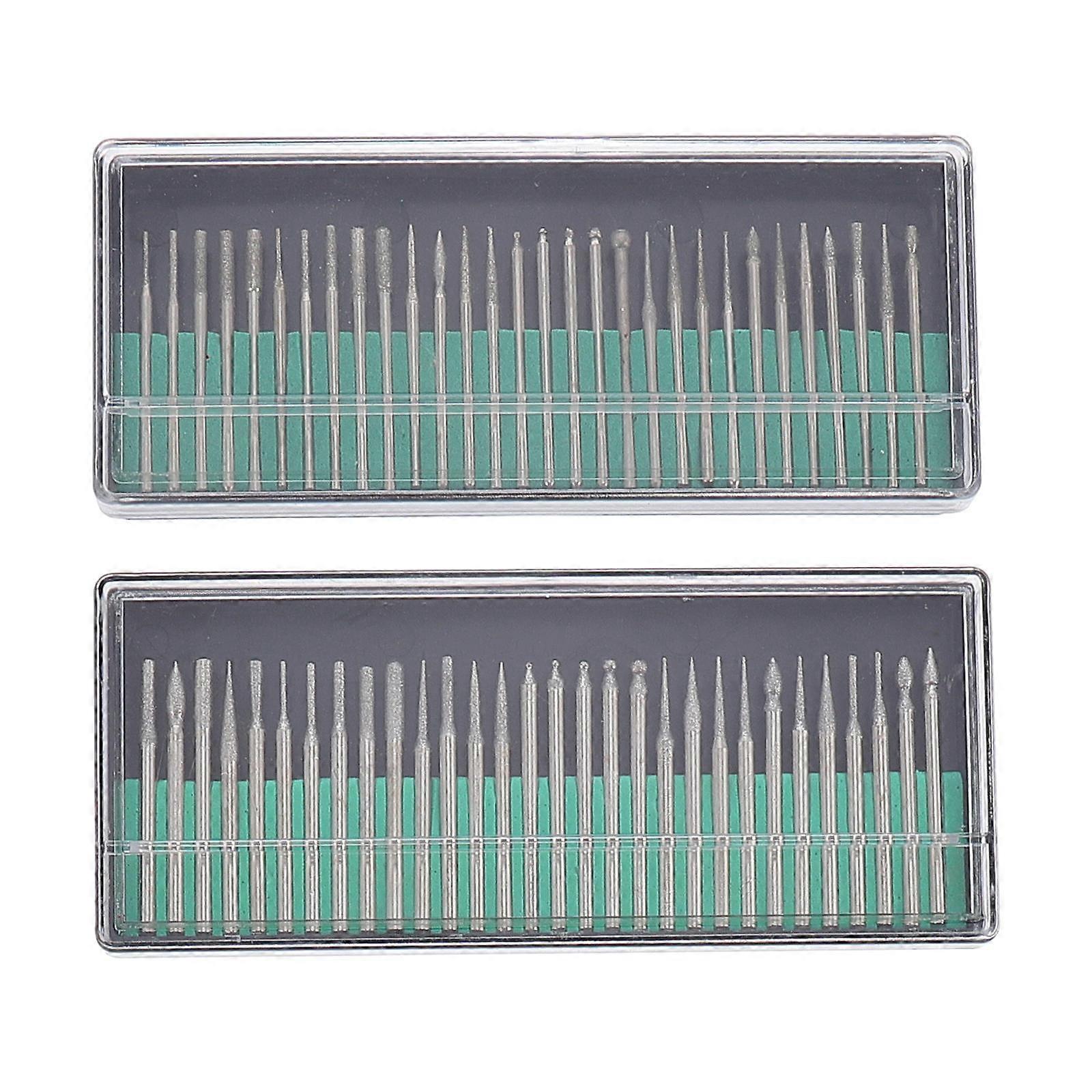 Solid Rotary Diamond Bits Diamond Burrs Bits for Carving 60 Piece Set
