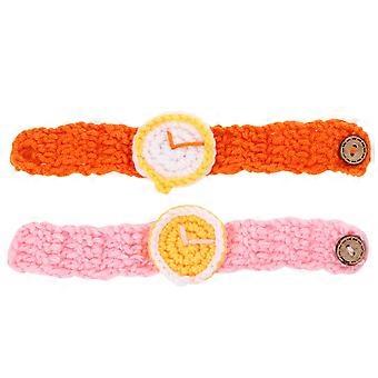 Simulation Knitted Watches Couples and Students Durable Accessory 2Pcs