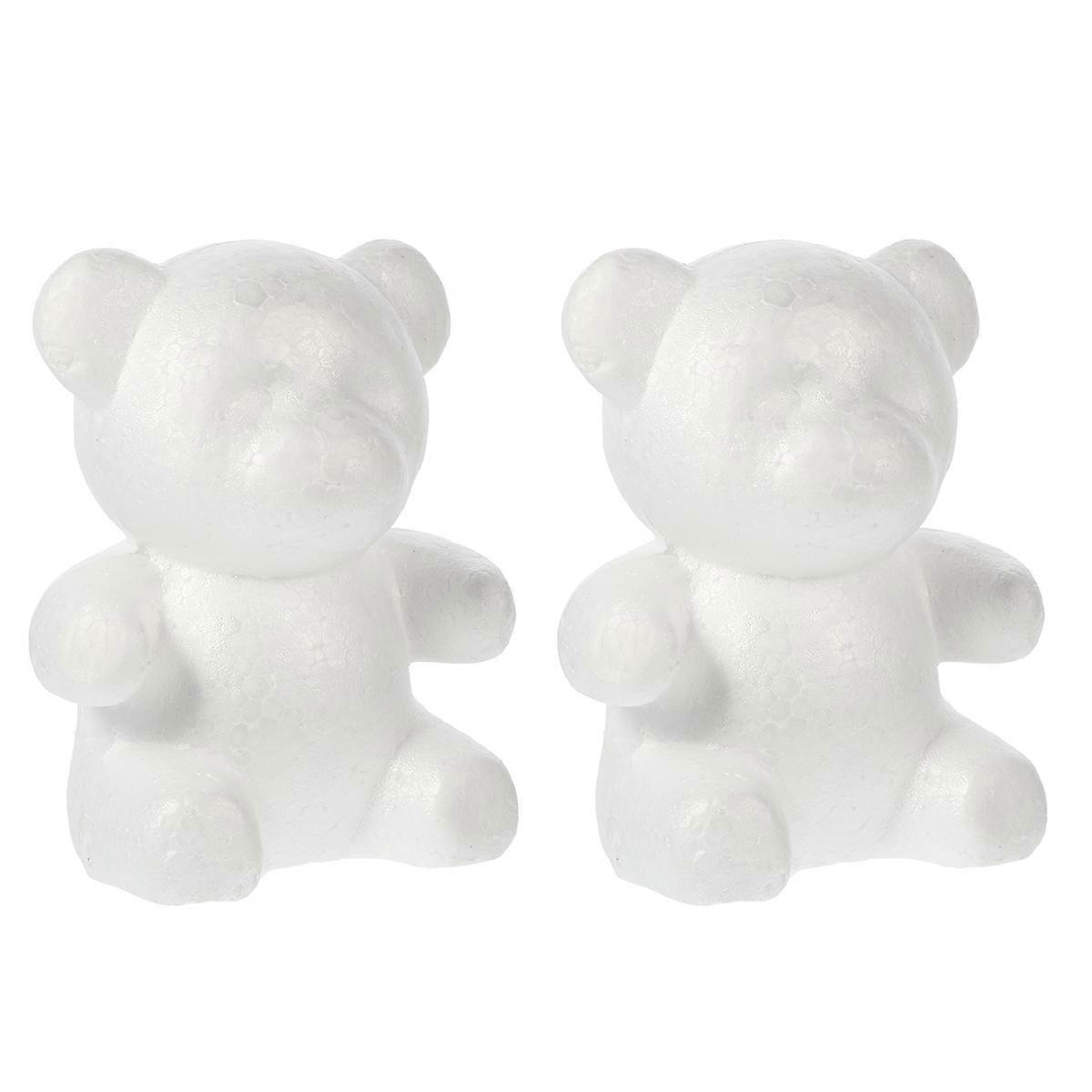 Foam Bear Shaped Modeling for Wedding Decor 2Pcs Creative DIY White Bear