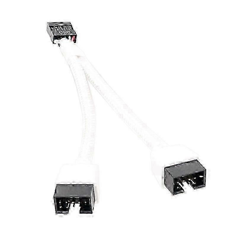 Mainboard USB 2.0 9Pin to 2x 9 Pin Shielded Cable Eliminates Interference
