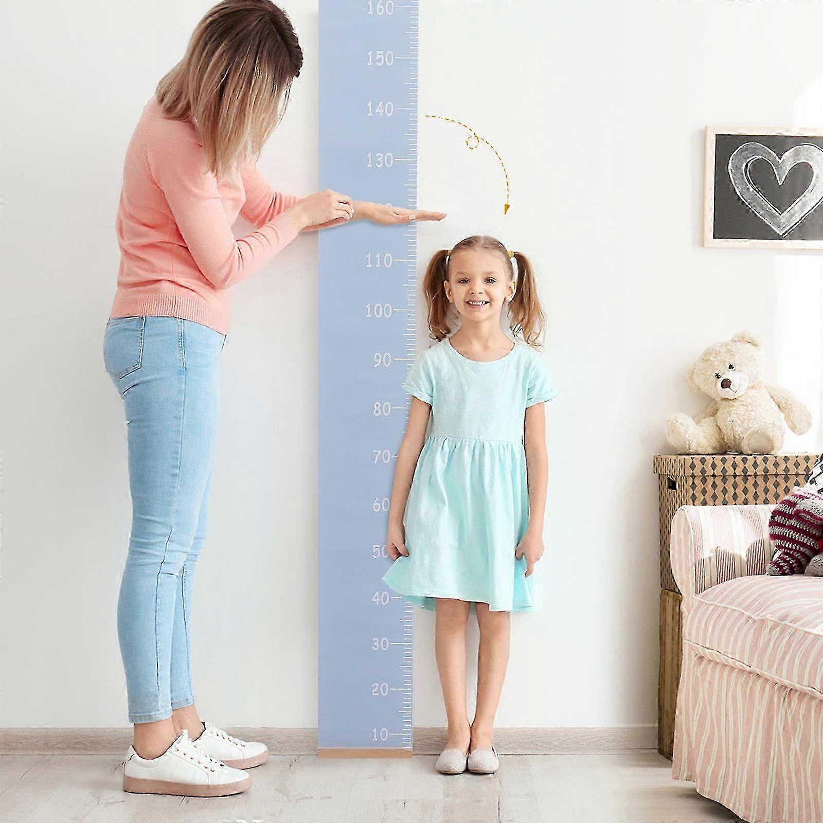 Children Height Tracker Kindergarten Decorative Measuring Tool Blue Rectangular 1Set