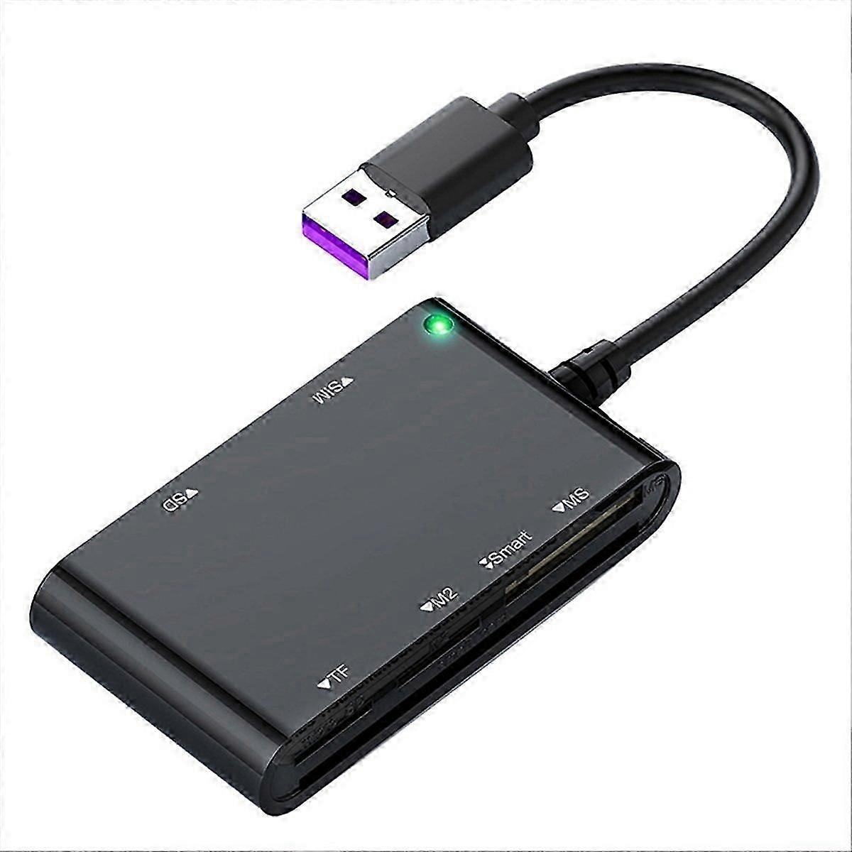 USB 3.0 Multi Card Reader 6 in 1 Smart/MS/M2/TF/SIM/SD