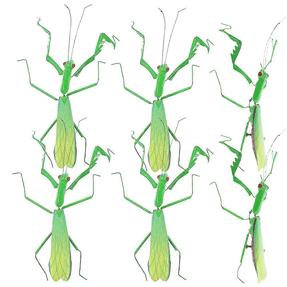 6pcs Mantis Insect Model Vivid Desktop Decoration Simulation Mantis Ornament