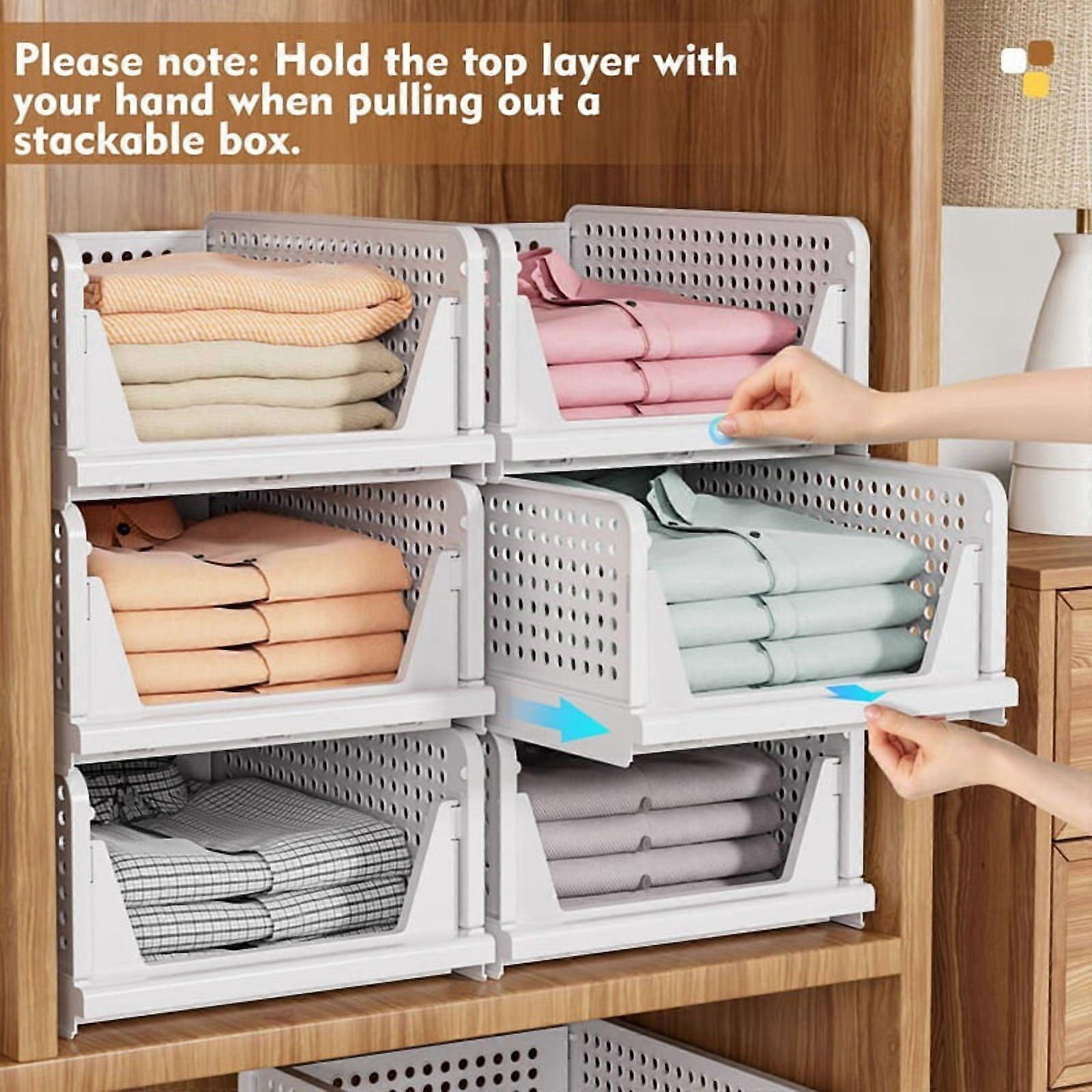 Stackable Wardrobe Storage Box Multi-Function Foldable Suitable for Clothing Drawer