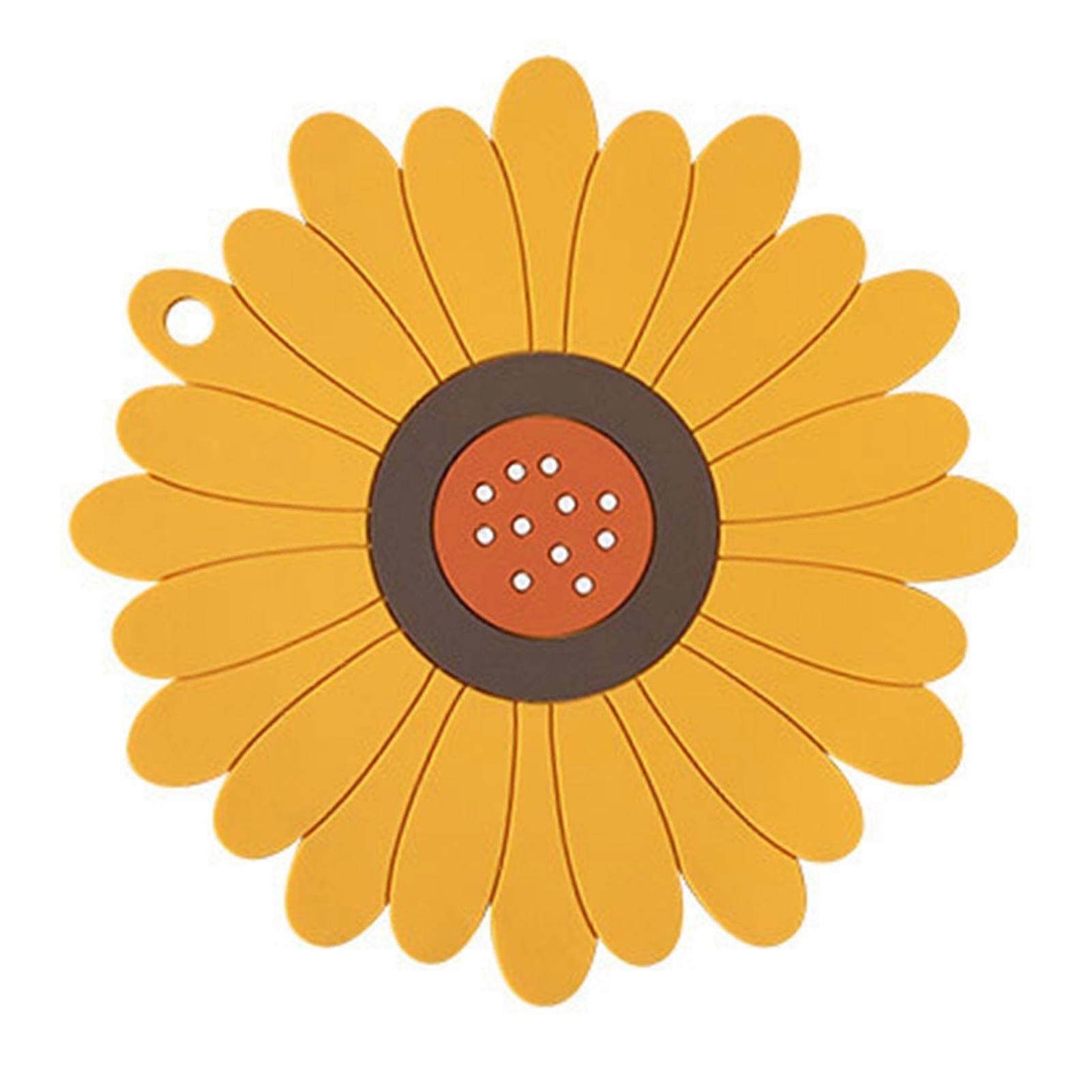 Sunflower Heat Insulation Mat, PVC Kitchen Dining Table Protector