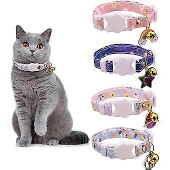 Colliers pour chat, Collier anti-étranglement avec cloche, Collier pour chaton réglable de 16 à 29 cm, Colliers pour chat avec nœud papillon, Boucle de sécurité à dégagement rapide