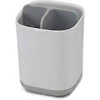 Toothbrush Holder, Plastic, White/Grey