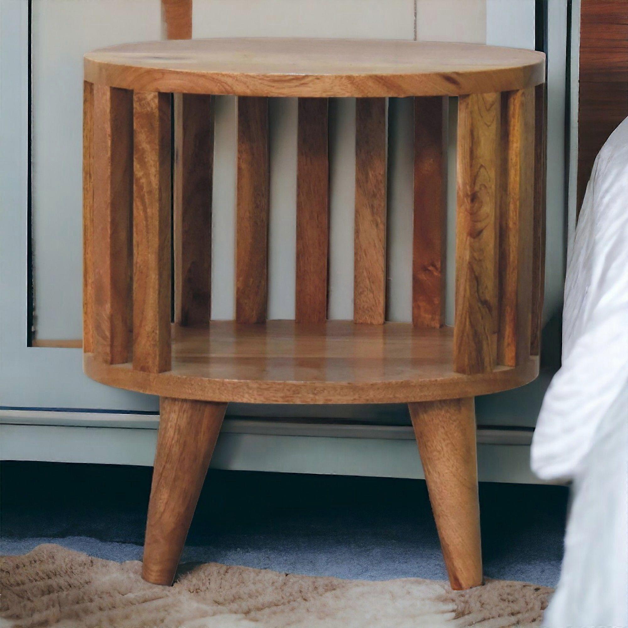 Solid Wood Ariella Single Shelf Bedside, Open Shelf