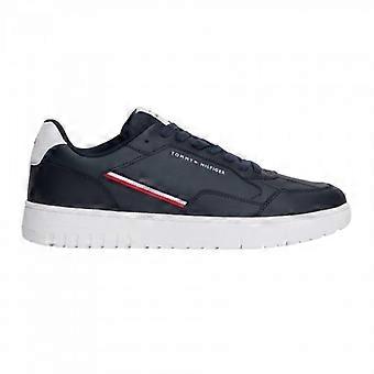 Tommy Hilfiger Mens Basket Stripe Leather Lace Up Trainers