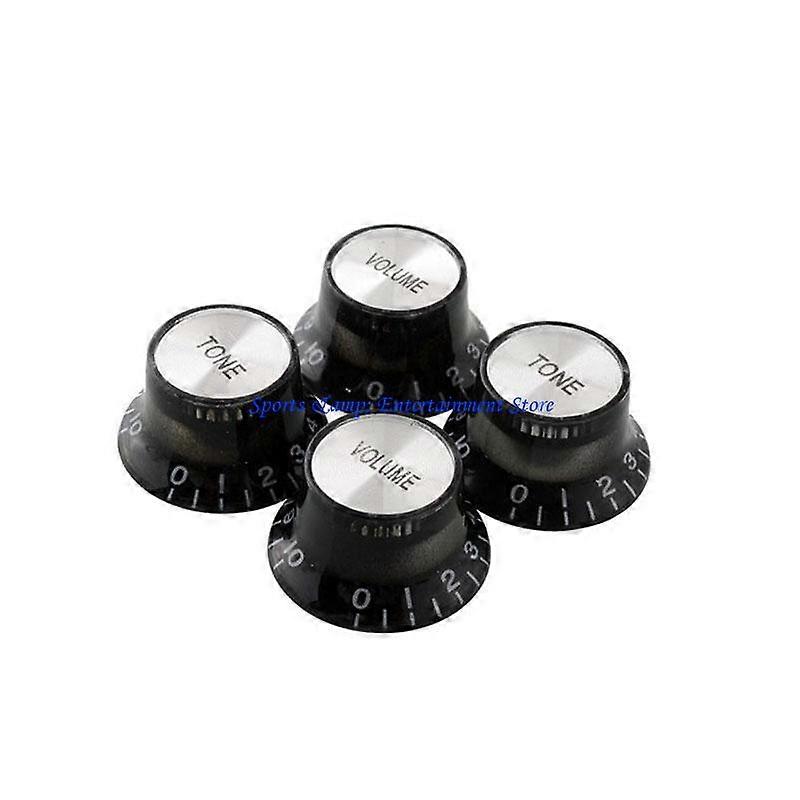 2 Tone 2 Volume Knobs Buttons Guitar Control Silver Hat Top Potentiometer C