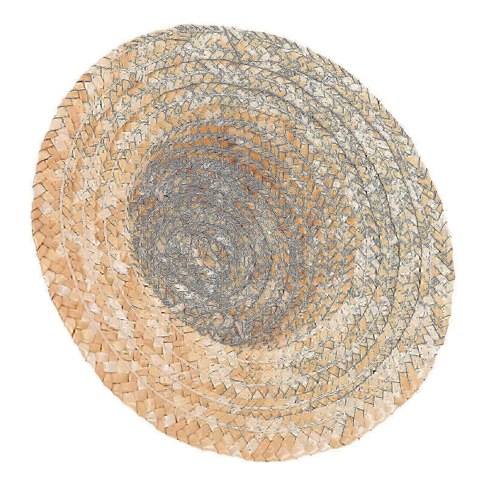 Small Round Top Hat Mini Straw Hat for Decoration Doll Accessory