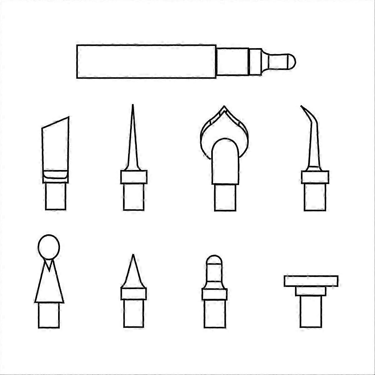 Soldering Iron Tips Heat Insertion Tips Kit Replaceable Soldering Welding Iron Tips Kit compatible with3D Print