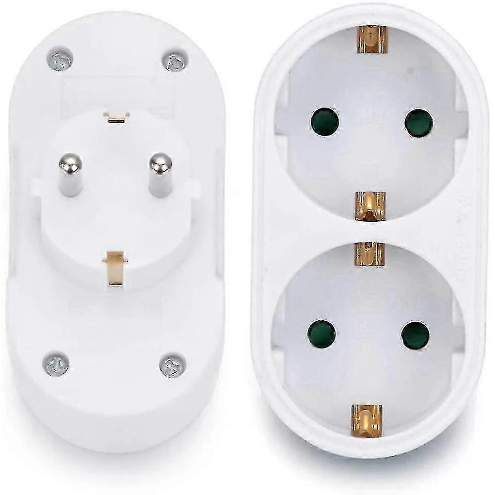 2 Slot Double Plug Multiple Plug Socket Multi Plug Adapter Horizontal - L