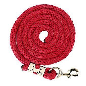 Horse Lunge Line 2m PP Rope with Stainless Steel Hook Anti Slip Grip for Training Handling Red