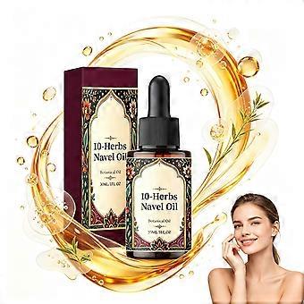 Aceite botánico para el ombligo con 10 hierbas, 30 ml, aceite multiusos para el cuidado del ombligo, aceite corporal nutritivo para la piel y los labios, hidratante diario.