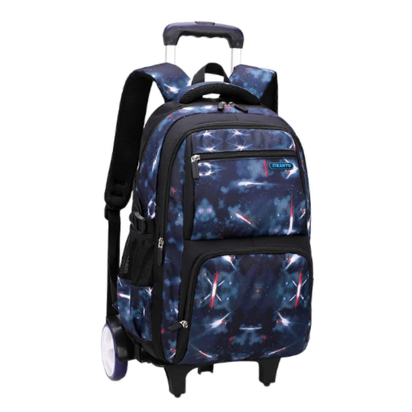 Stair Climbing Trolley Student Backpack Large Capacity Multiple Compartments