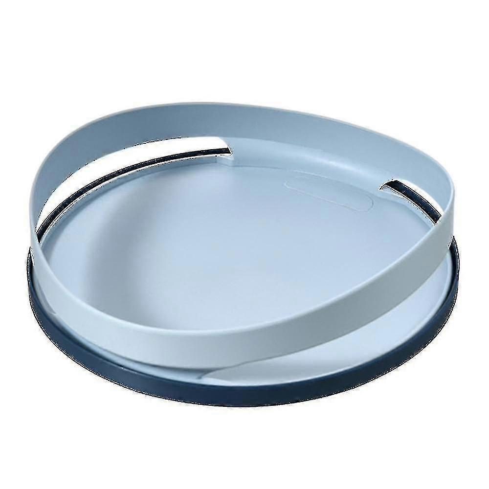 Snack Turntable Organizer Round Plastic Rotating Tray with Handle for Kitchen