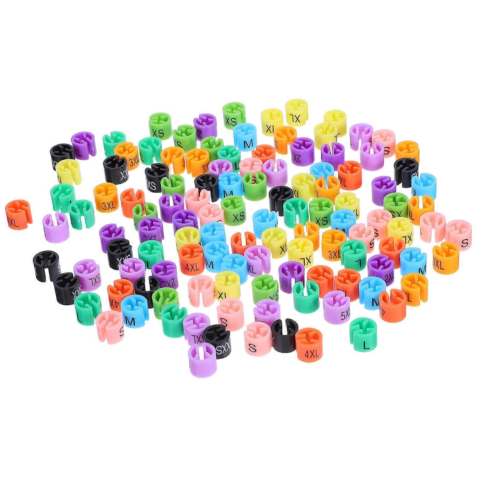Plastic Hanger Size Marker Garment Size Coding for 100Pcs Clothes