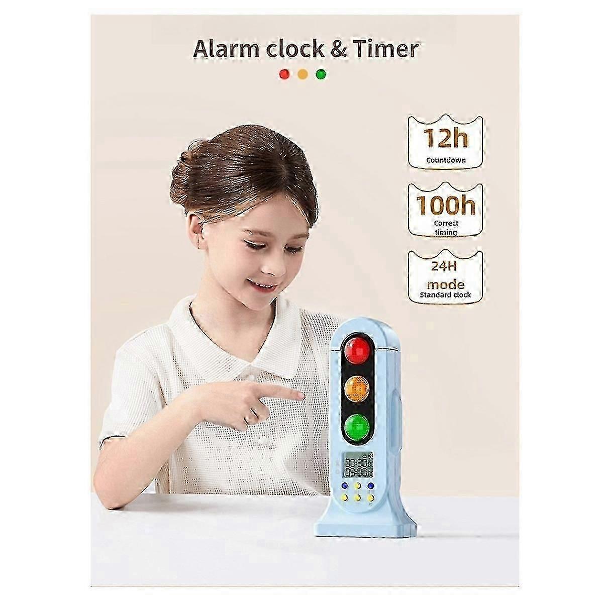 Smart Traffic Light Visual Timer Audio Digital LCD Display for Kids Classroom Kitchen Game Countdown