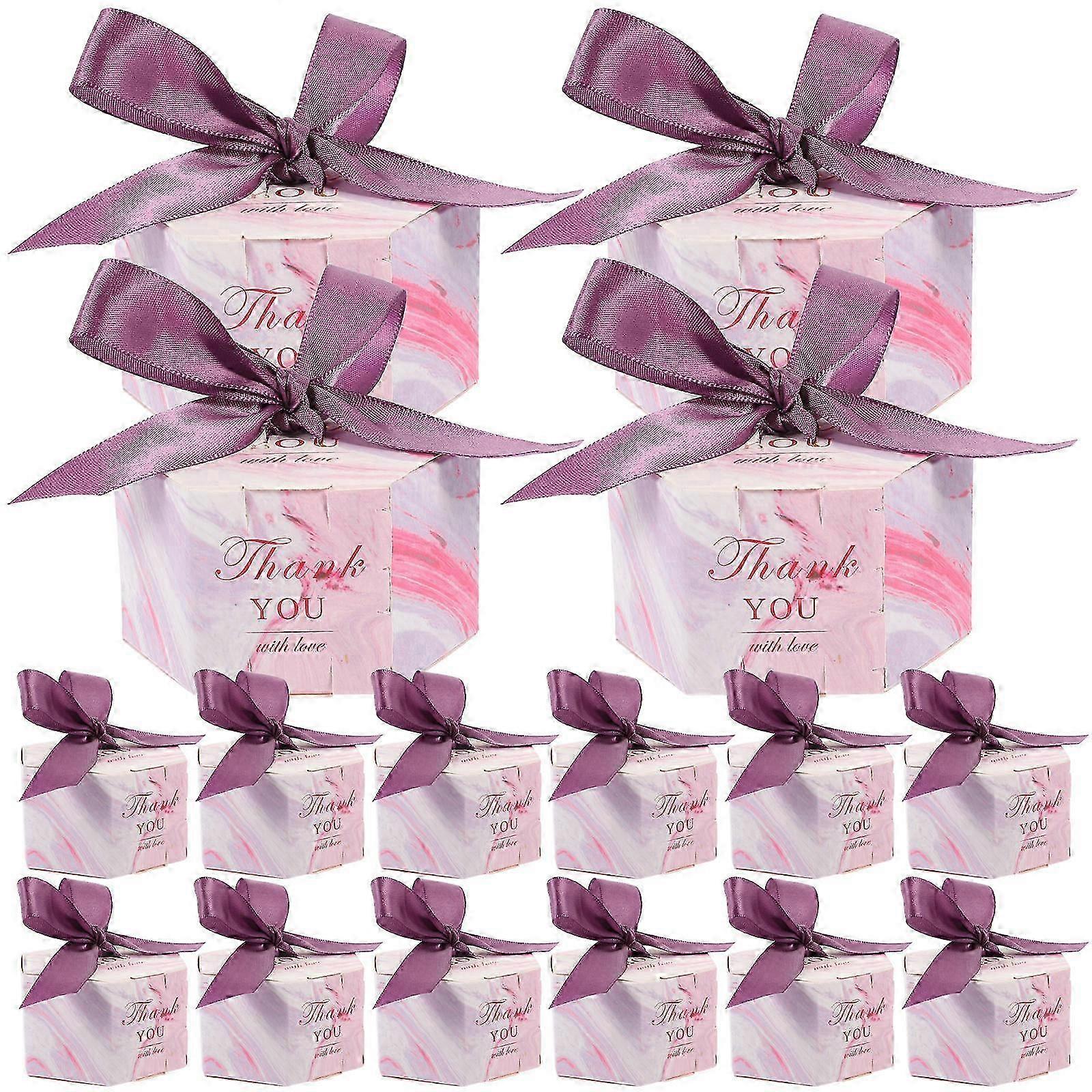 Pink Storage Gift Boxes 20Pcs Hexagonal Paper Chocolate Boxes