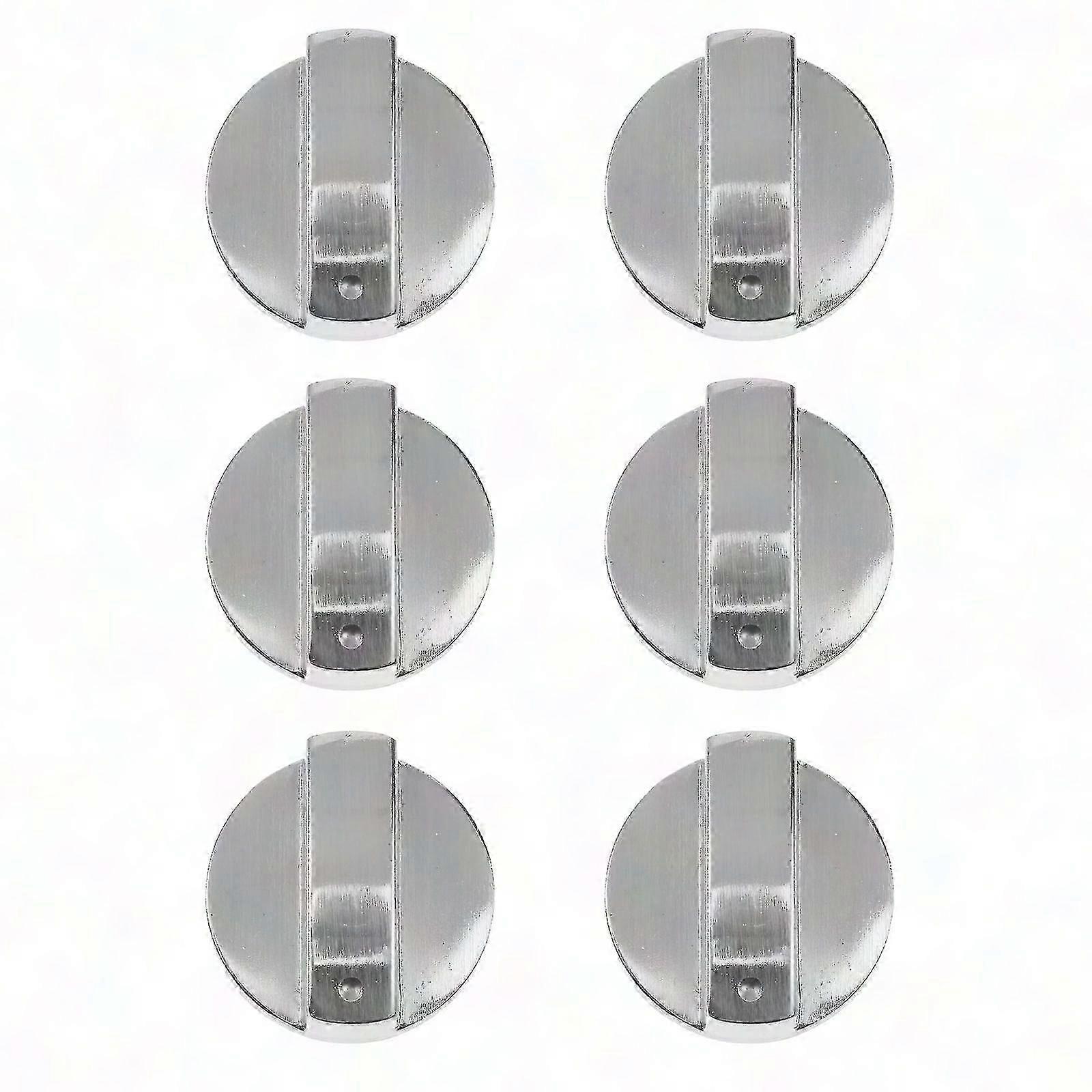 6 Pcs Universal Gas Stove Knobs - Metal Burner Control Knobs Replacement for Stove & Oven