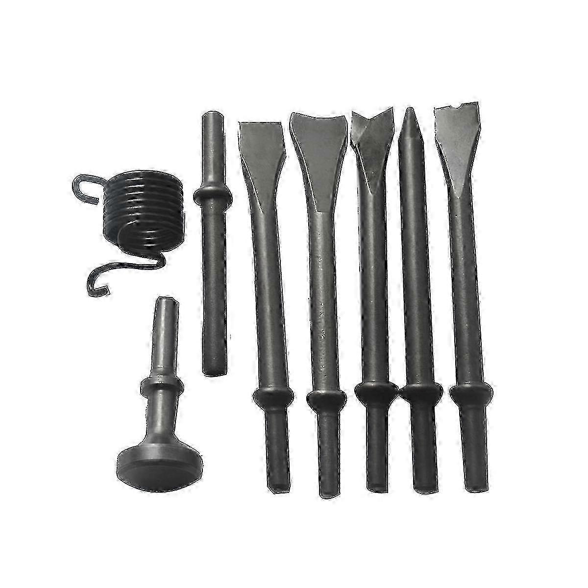 8pc Pneumatic Chisel Head Set Air Hammer Punch Chipping Tool Accessories