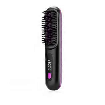 2025 Cordless Hair Straightener Comb with Fast Heating and USB‑C Charging, Mini Travel Brush for Women (Black)