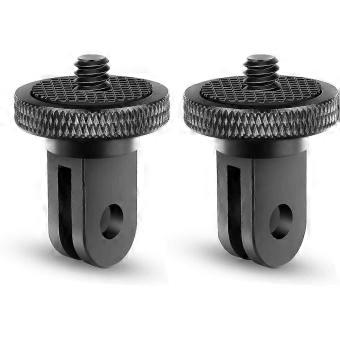 Aluminum Tripod Adapter Mount, 2-Piece Black, for Cameras to GoPro & Action Cam Mounts