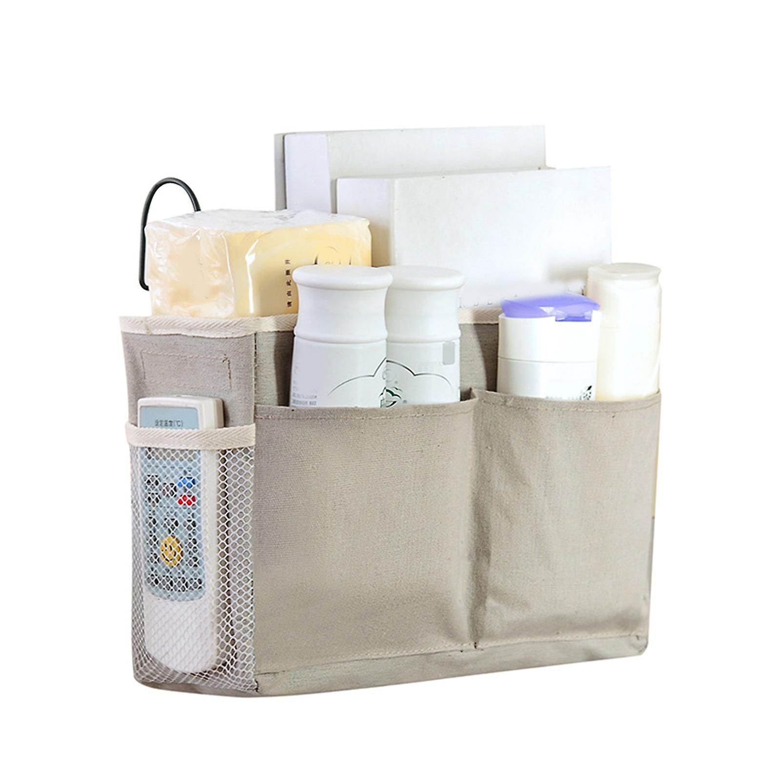 Bedside Caddy With Side Mesh Pocket Hanging Storage Organizer