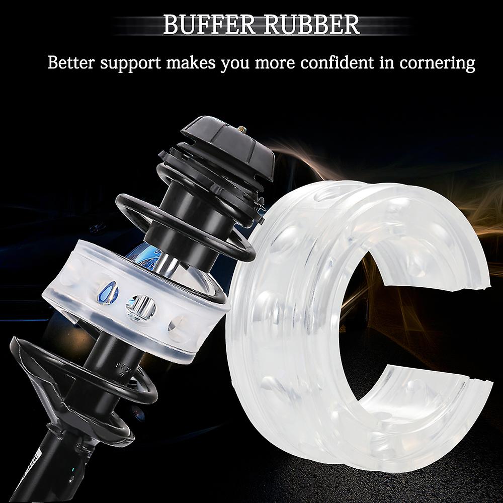 1pcs Car Rubber Shock Absorber Spring Bumper Buffer Power Cushion White Kit