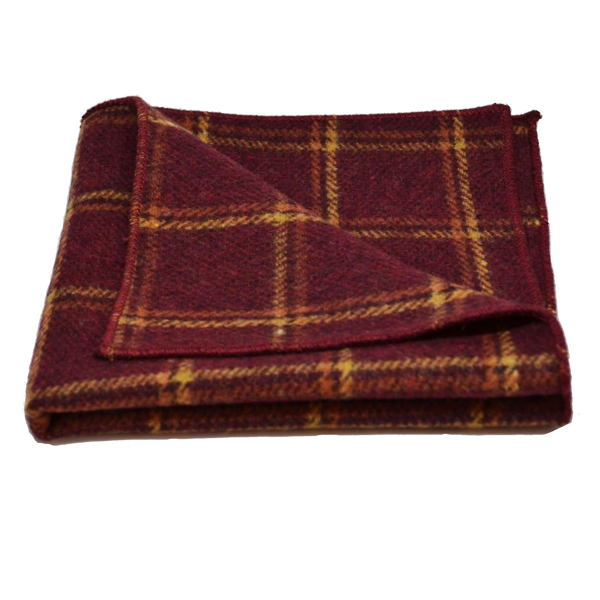 Heritage Warm Red Check Bow Tie & Pocket Square Set