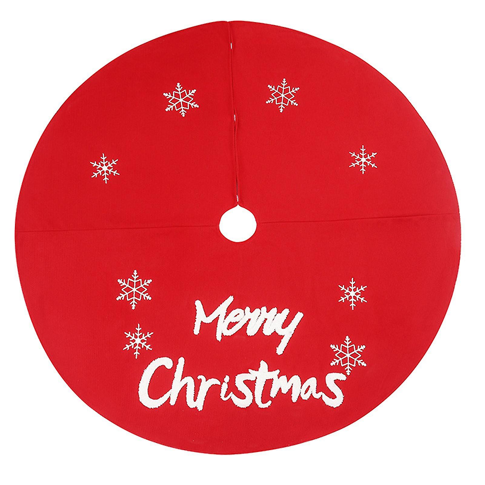 Red Embroidered Christmas Tree Skirt Printed Tree Blanket Creative