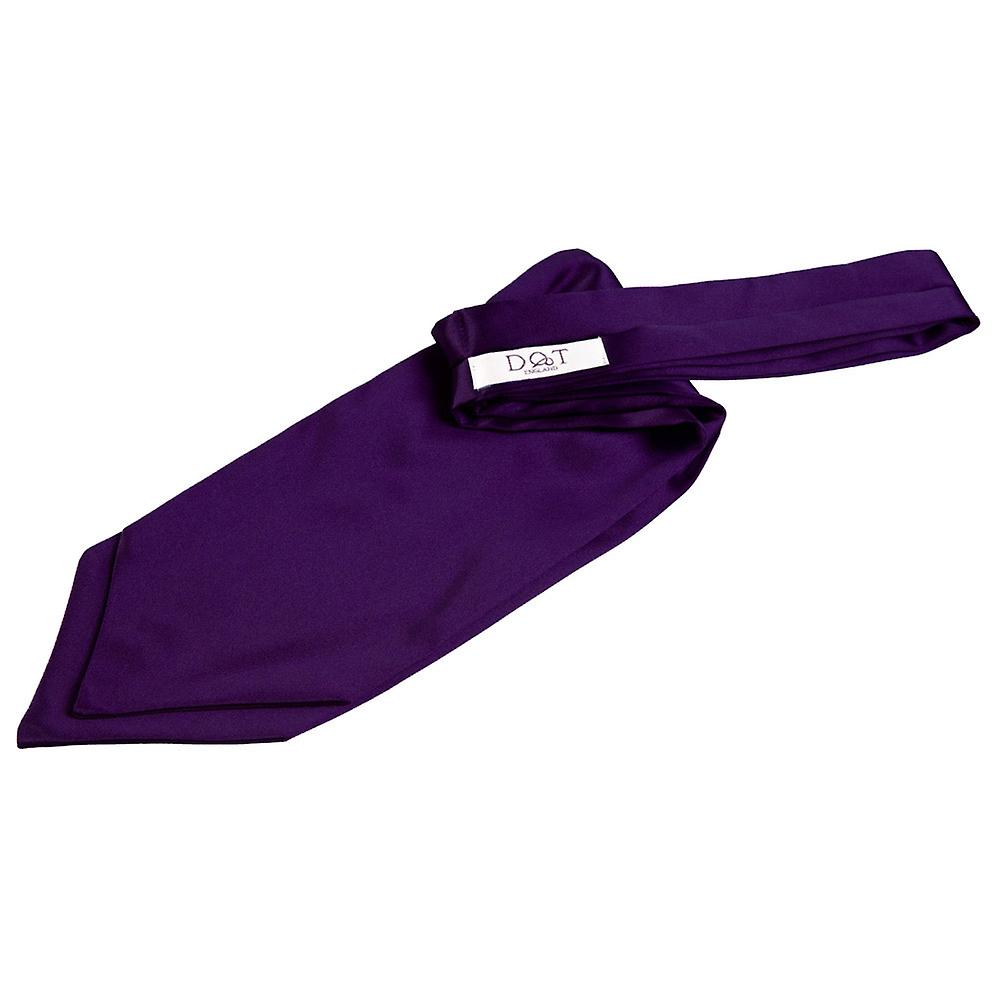 Purple Plain Satin Self-Tie Wedding Cravat