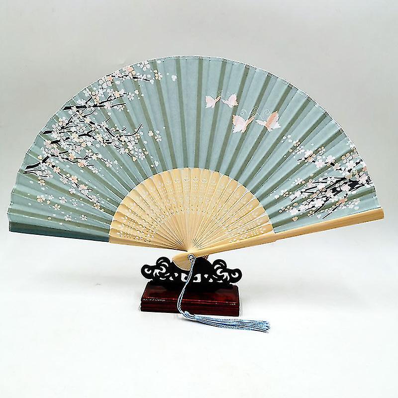 Fans In Stores 20 Pcs Vintage Hand Fans | Silk Foldable Fans With Bamboo Frame & Tassels | Dance Wedding Party Decor Handheld Paper Fan - Foto 6