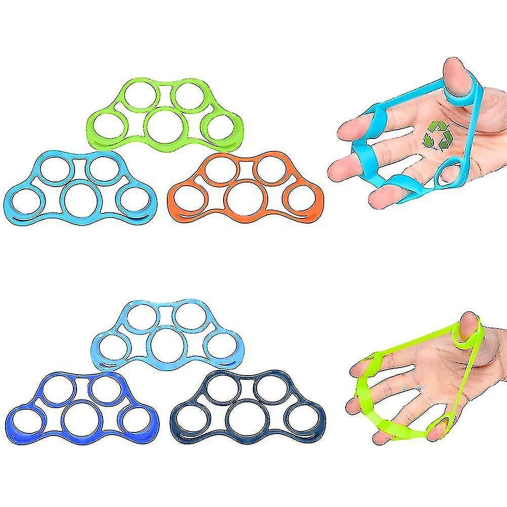 Finger Strengthener 6 Pack Finger Resistance Bands Finger Exerciser Stretcher Hand Grip Strengthener