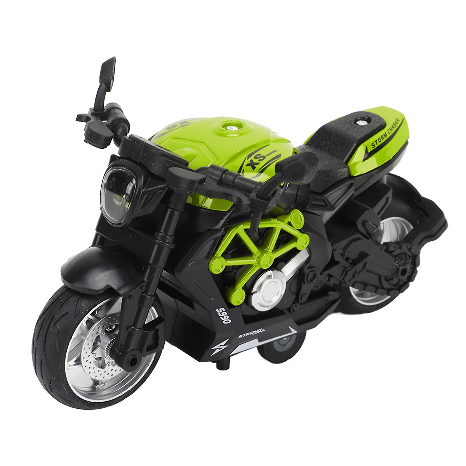 Alloy Motorcycle Model High Simulation Cool Sound Light Pull Back Motorcycle Toy for Kids