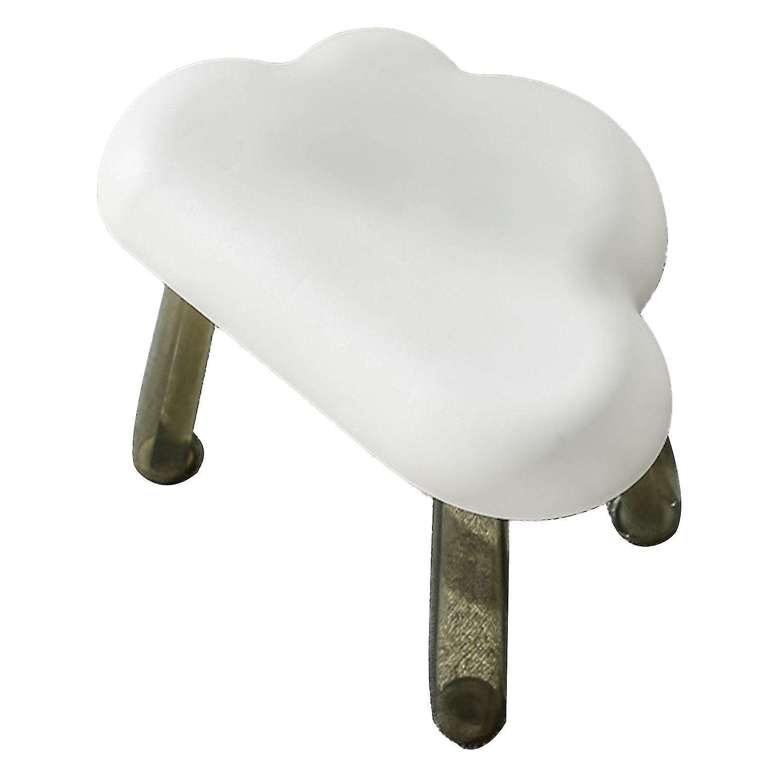 Children Stool Cloud Shape Top Transparent Leg Delicate Plastic Stool Gift Present Home Decoration White