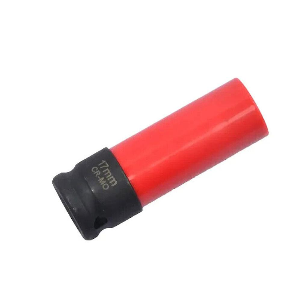 Red 1cps Socket Wrench Anti-theft Protected Lug Nut Extractor Wheel Lug Socket Removal Tool 17mm