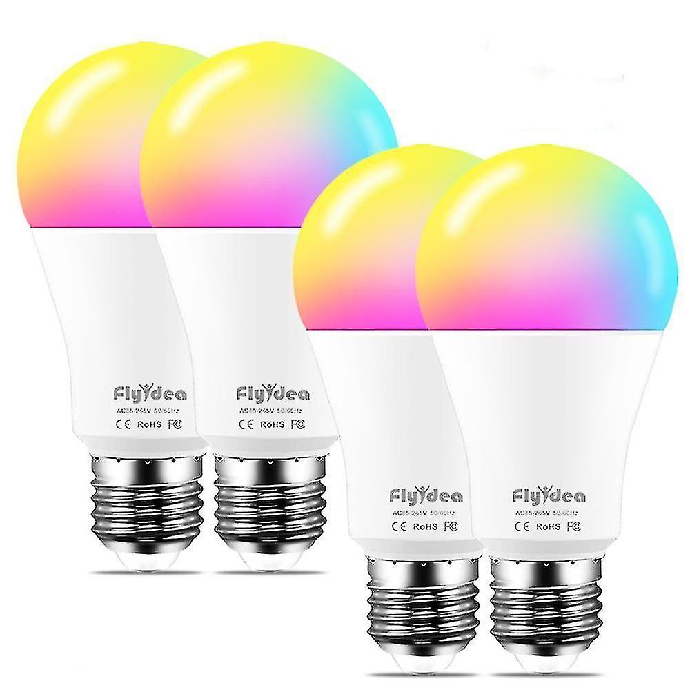 4個E27クールホワイトWifiライトE27 / b22スマートLED電球ネオン交換-ランプ音声制御Az18881