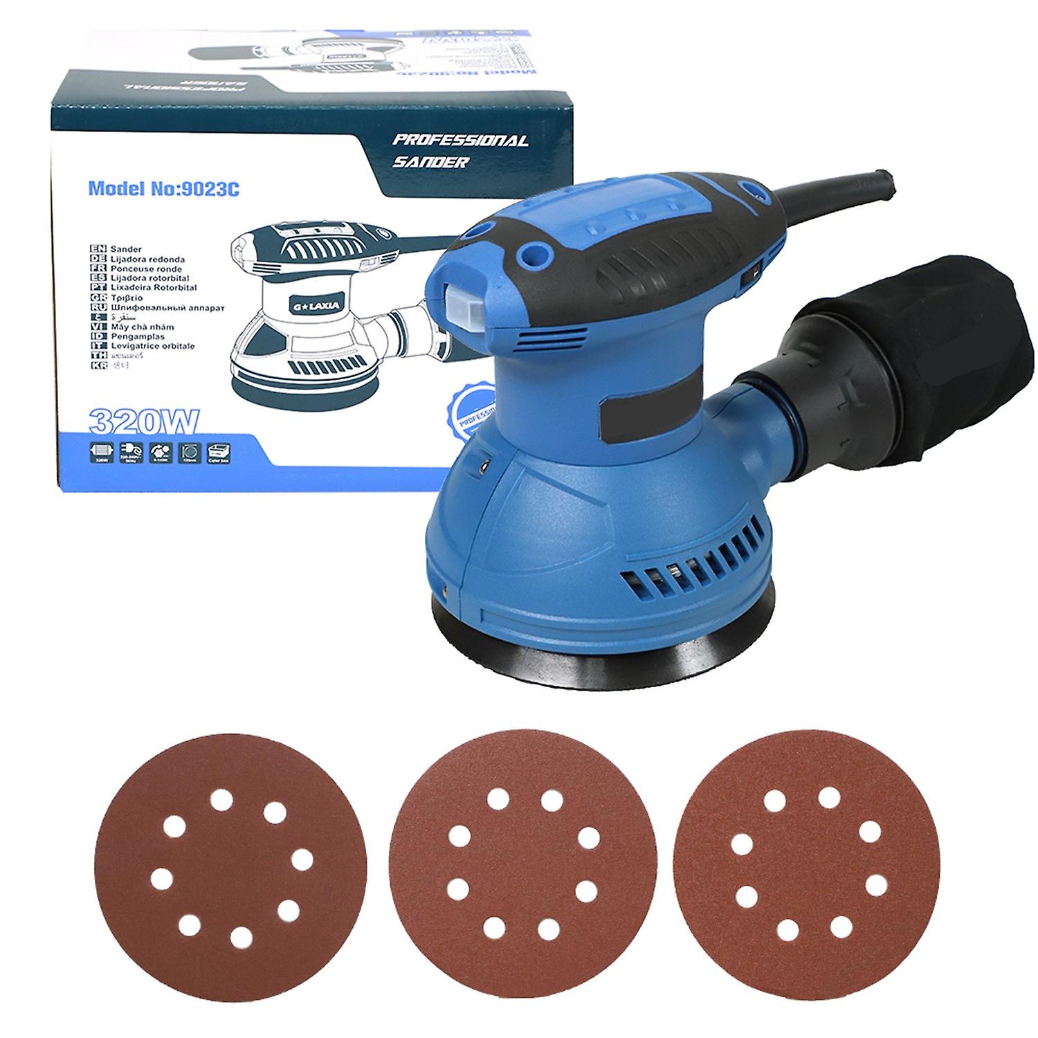 320W Professional Sander Portable Handheld Electric Sanding & Polishing Machine with Removable Dust